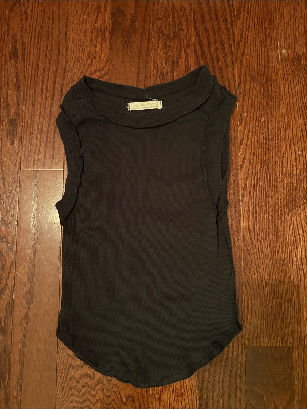 We The Free Black Ribbed Crewneck Tank